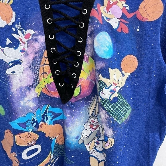 2/40$SPACE jam vintage bleu sleeveless top size medium - Picture 3 of 8
